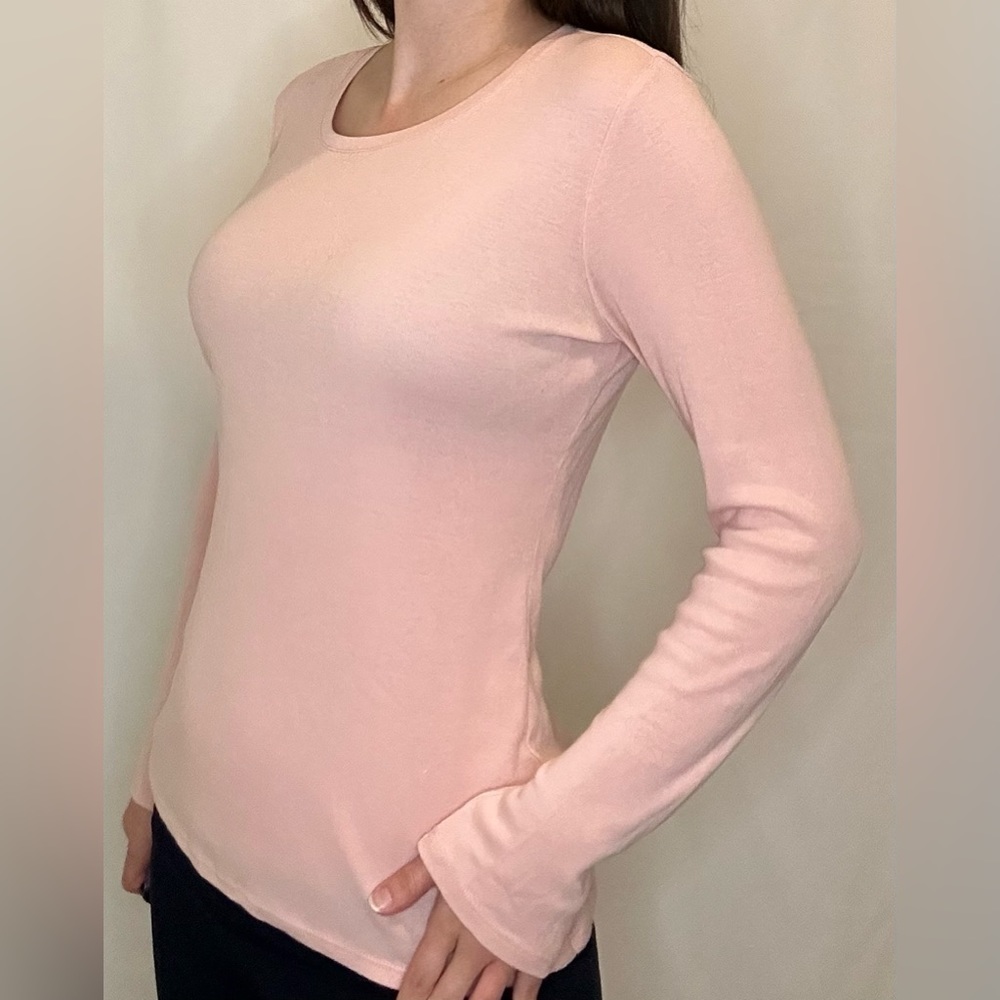 Sonoma Everyday Tee Light Pink Long Sleeve Small
